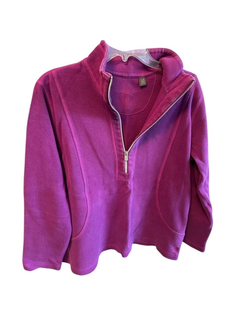 Tommy Bahama Women’s Large Half zip Aruba Sweatshirt, Magenta